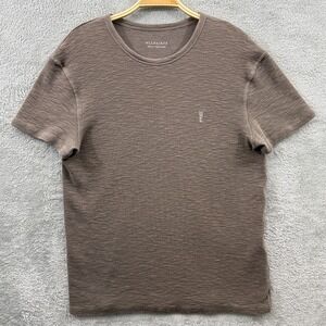 Allsaints‎ Shirt Mens Small Brown Esum Short Sleeve Crew Ramskull Cotton Tee